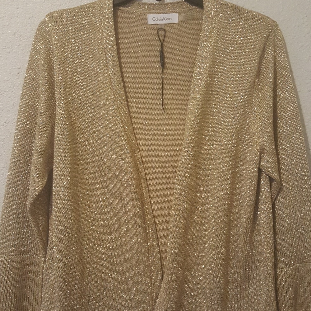Calvin Klein Cardigan Sweater Bell Sleeve Sz M